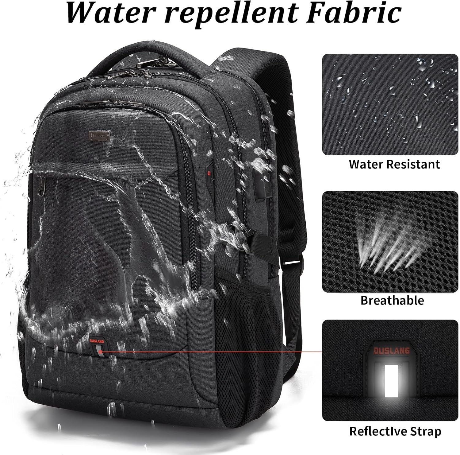 Sac à dos pour ordinateur portable | Résistant à l'eau, port USB | Sac de voyage, compartiments d'organisation