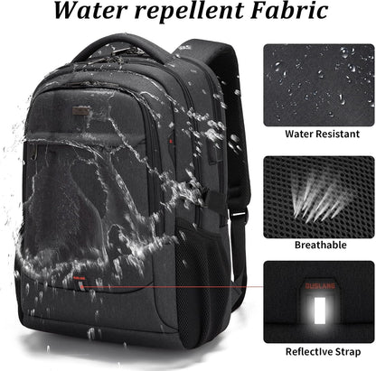 Sac à dos pour ordinateur portable | Résistant à l'eau, port USB | Sac de voyage, compartiments d'organisation