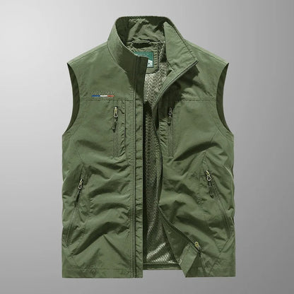 Gilet Homme | Coupe-vent Légère | Col Montant, Poches Pratiques