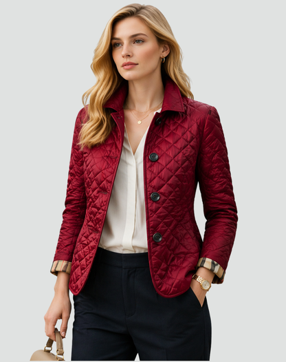 Veste matelassée femme col et boutons coupe régulière mi-saison