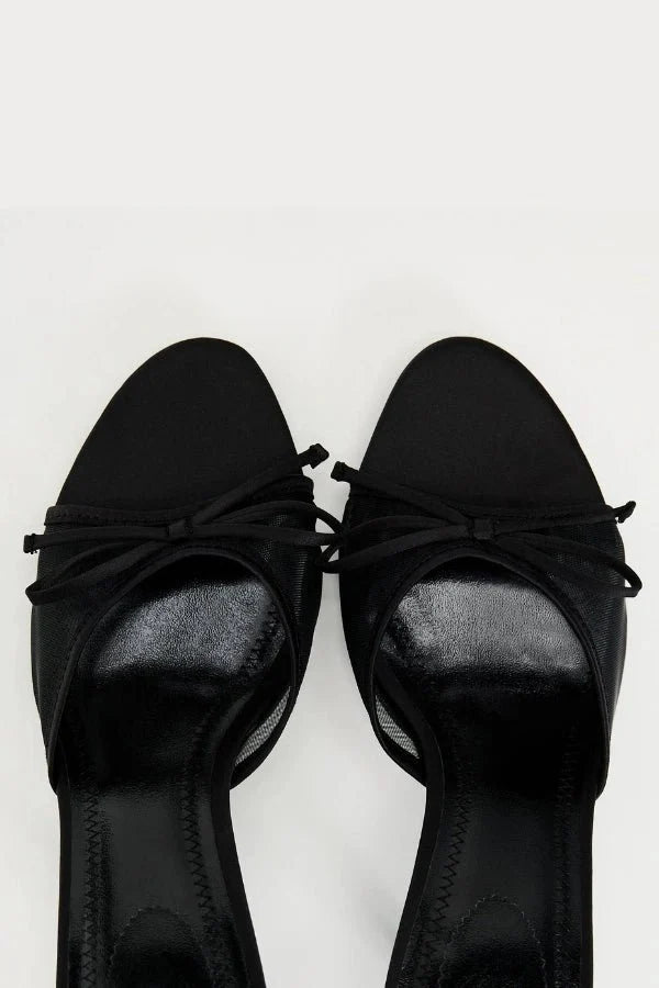 Chaussures de danse latine femme | Talons élancés, nœud délicat