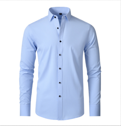 Chemise Homme Boutons | Blanc, Stretch Sans Repassage