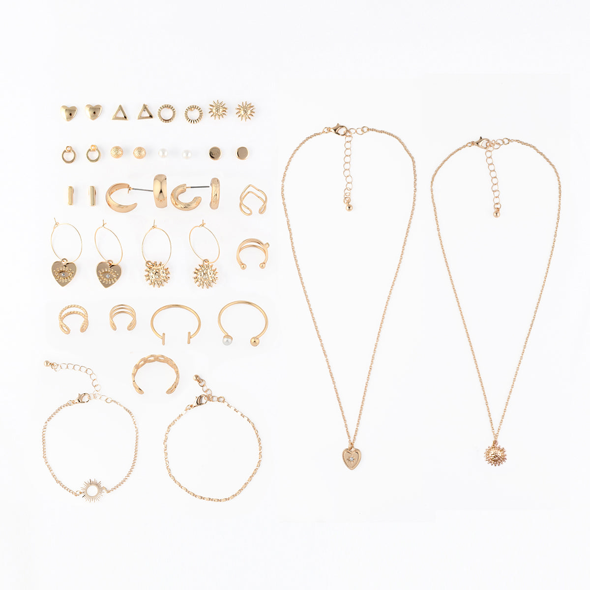 Calendrier de l'Avent Bijoux Femme 24 Pièces Doré Boucles Colliers