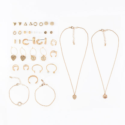 Calendrier de l'Avent Bijoux Femme 24 Pièces Doré Boucles Colliers