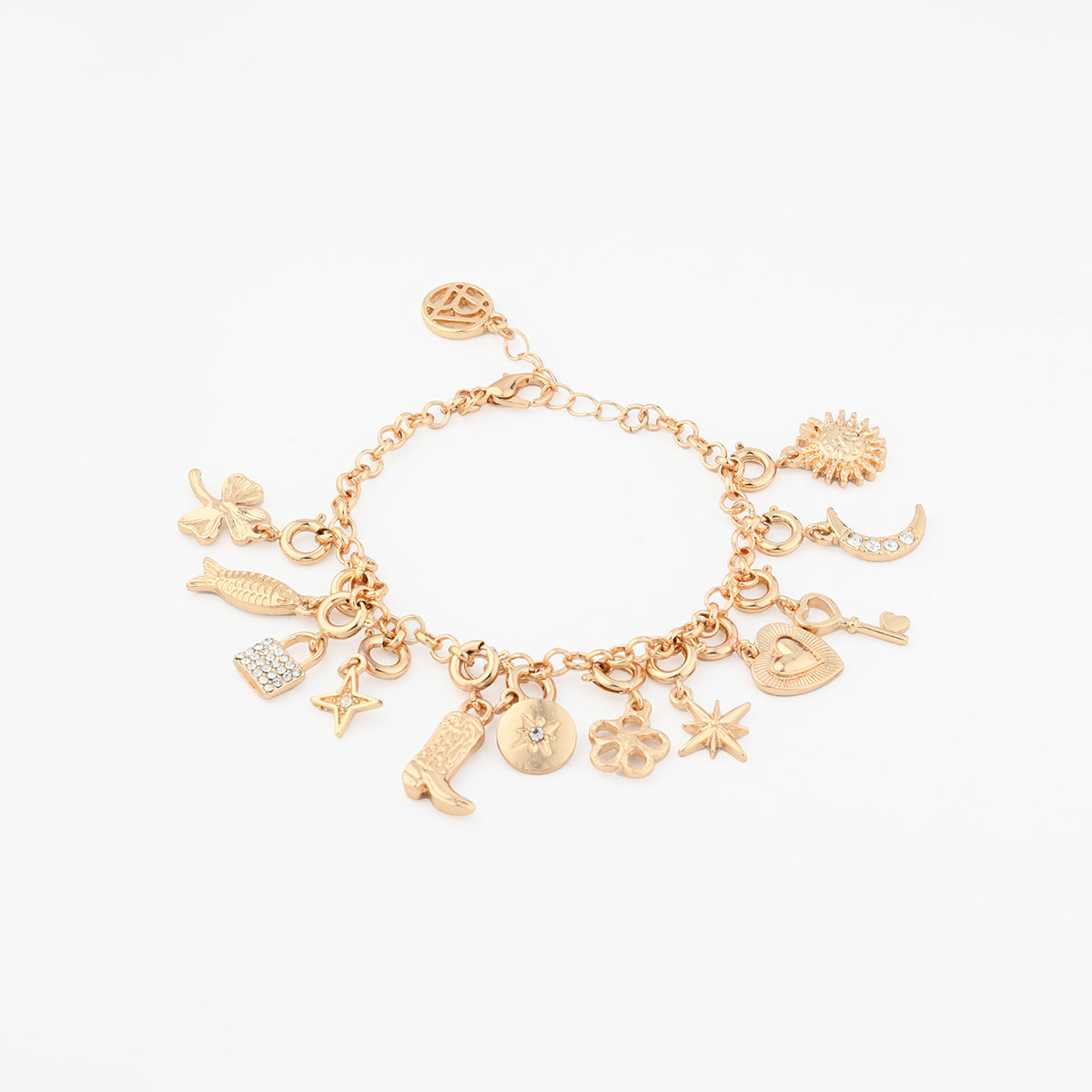 Calendrier de l'Avent Bracelet Charms 12 Jours Femme Bijoux Doré