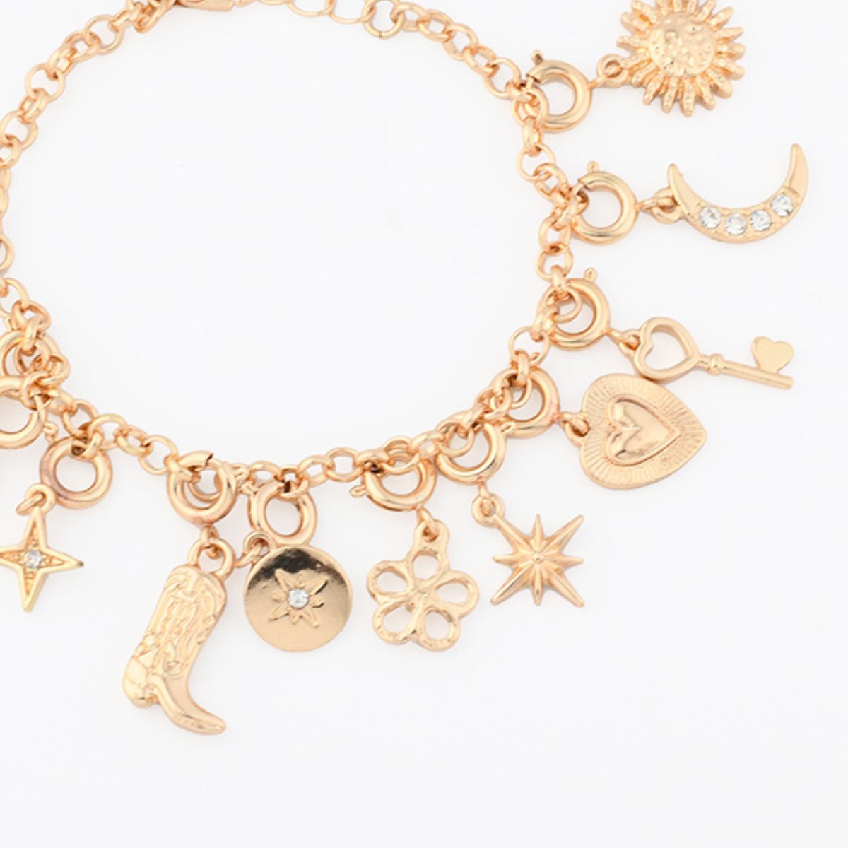 Calendrier de l'Avent Bracelet Charms 12 Jours Femme Bijoux Doré