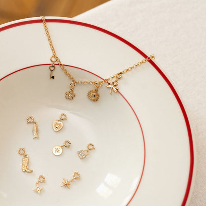 Calendrier de l'Avent Bracelet Charms 12 Jours Femme Bijoux Doré