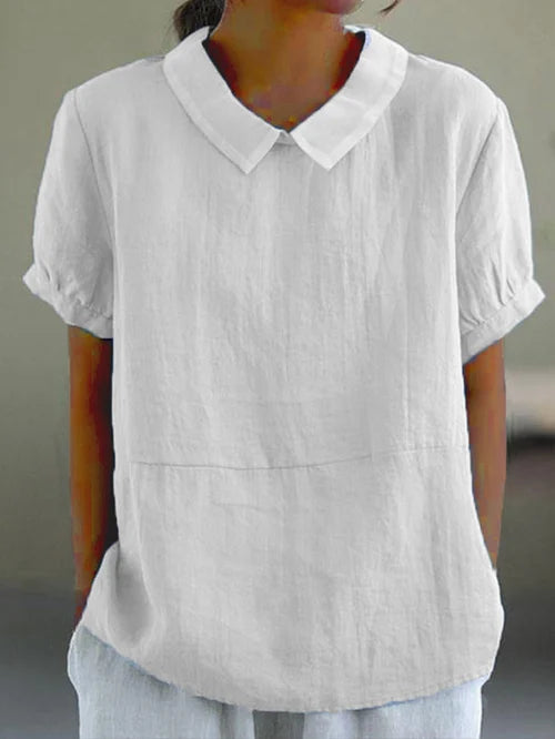 Adele - Coton blouse d'été femme - Manches courtes-Chemisier-PARIS FEMME