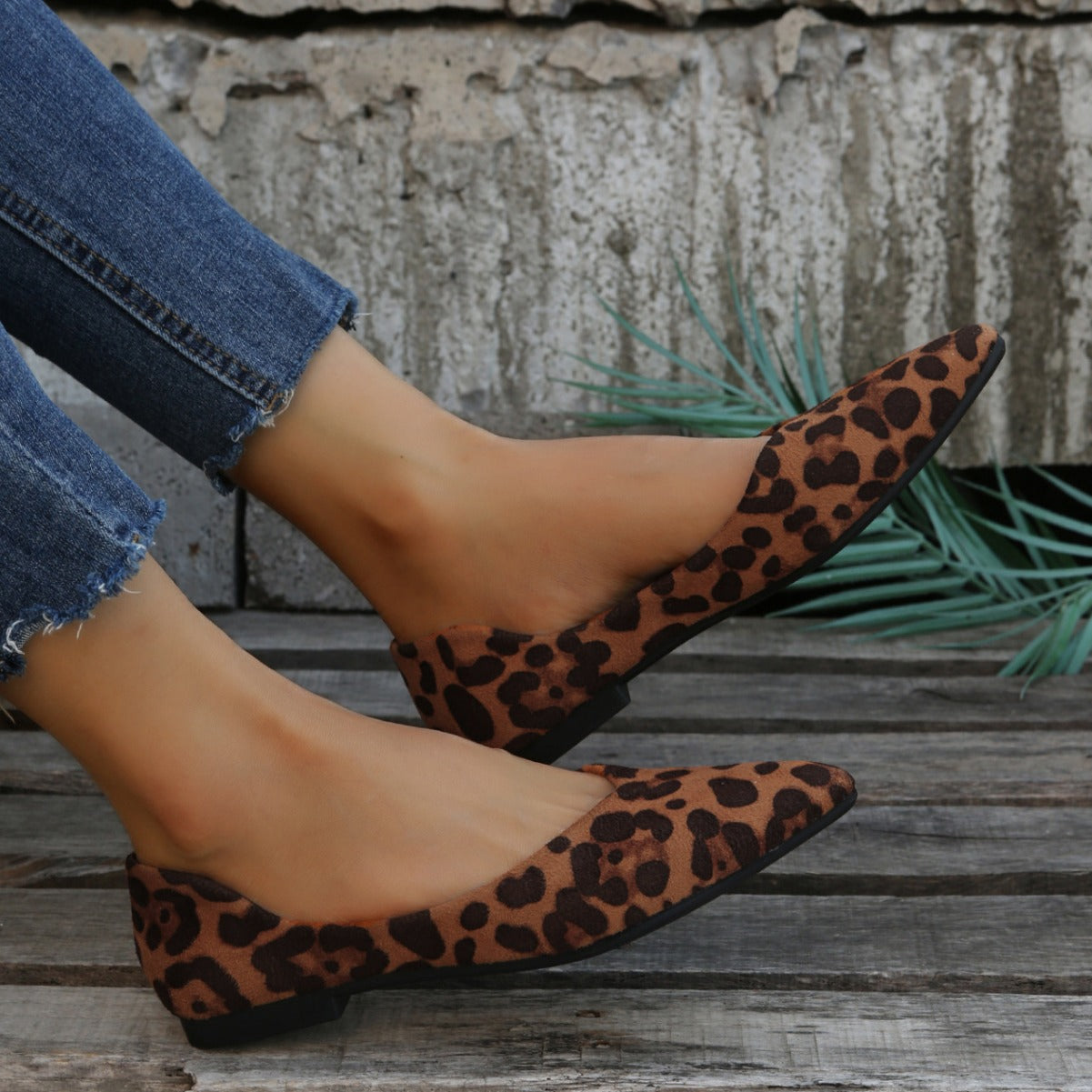 Ballerines pour femmes | Imprimé léopard | Style élégant sans lacets