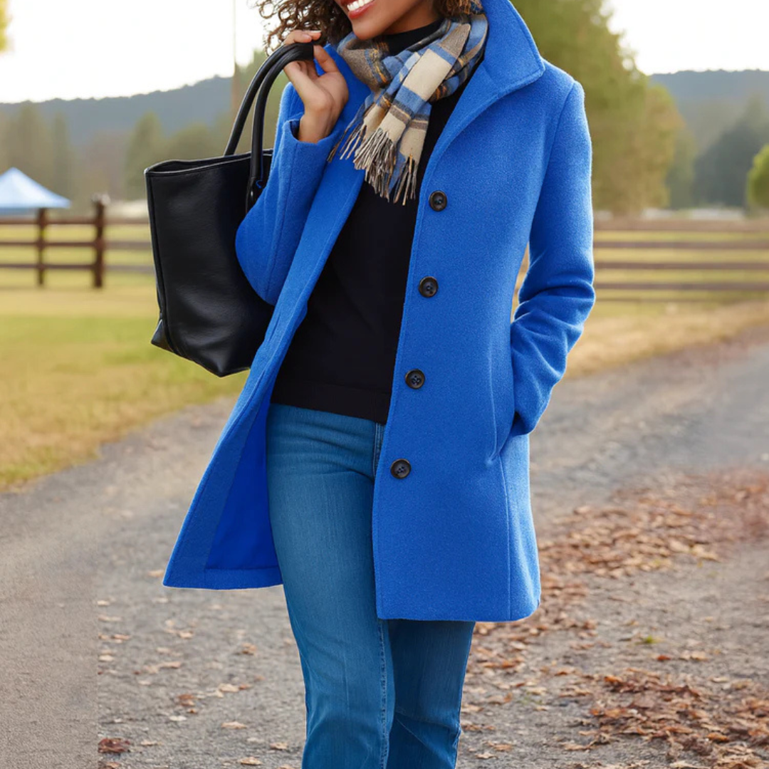 Manteau d'hiver femme | Coupe classique, boutons | Élégant