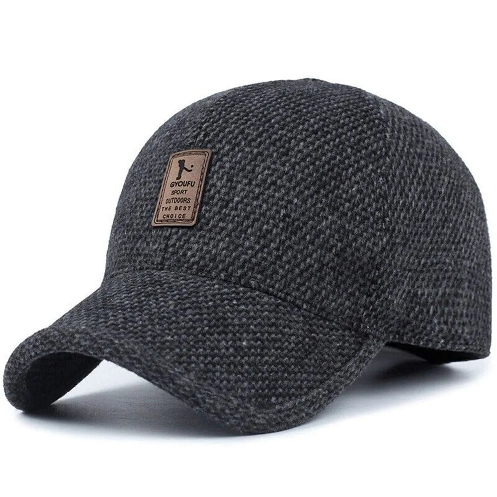 Casquette hiver homme cache-oreilles taille réglable style classique