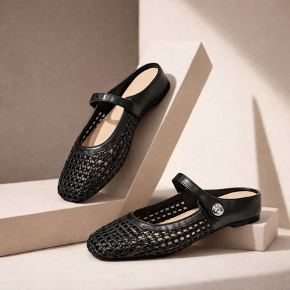 Femmes Mule Plates Tissées Orthopédique