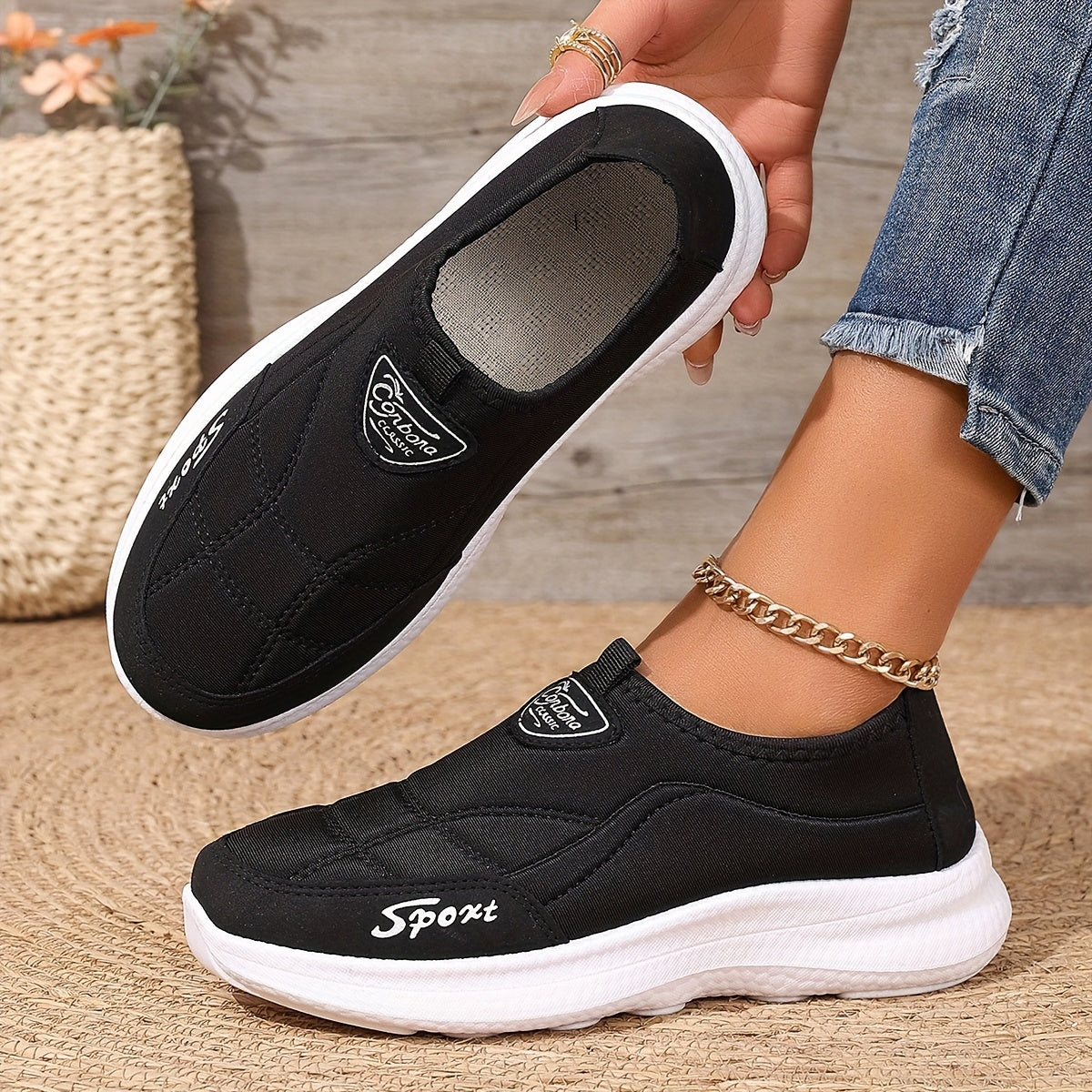 Women orthotic walking sneakers with arch support and cushioned sole