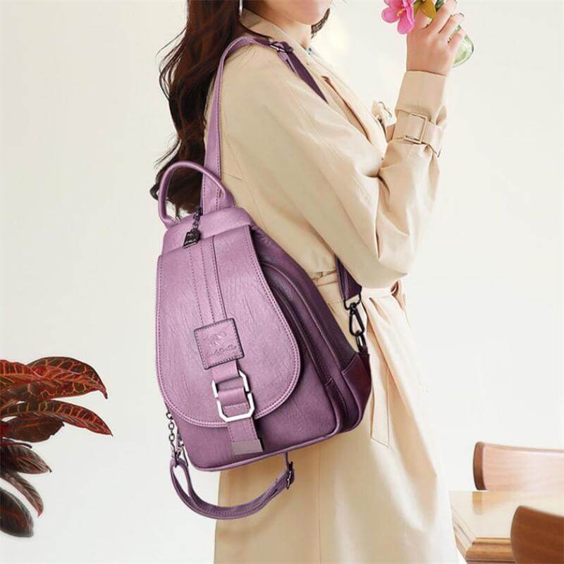 Sac à dos femme | Synthétique imperméable, spacieux | 7 couleurs