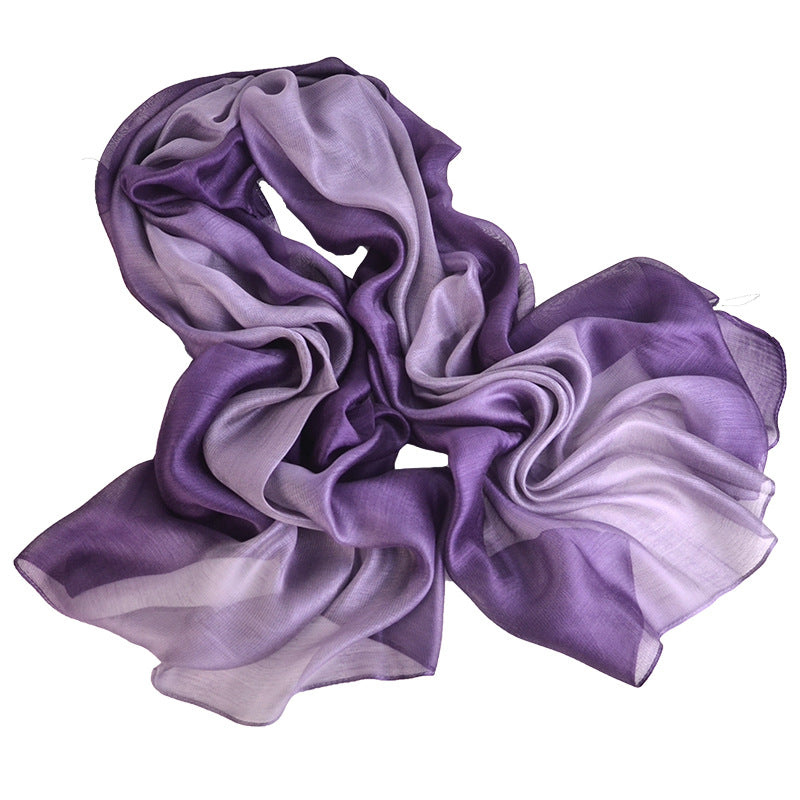 Écharpe en soie pure dégradé 200cm femme