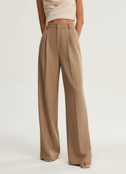 Pantalon Taille Haute Jambes Larges Taillé