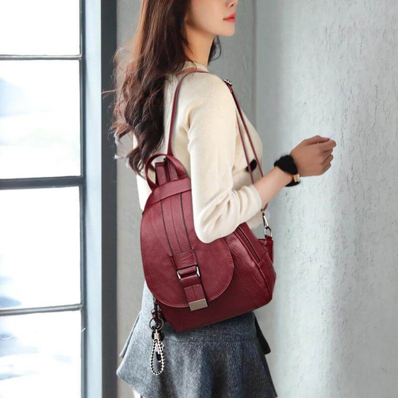 Sac à dos femme | Synthétique imperméable, spacieux | 7 couleurs