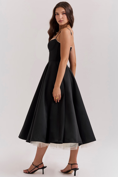 Amarielle - Robe Midi Élégante - Corset - Jupe Évasée - Robe de Bal
