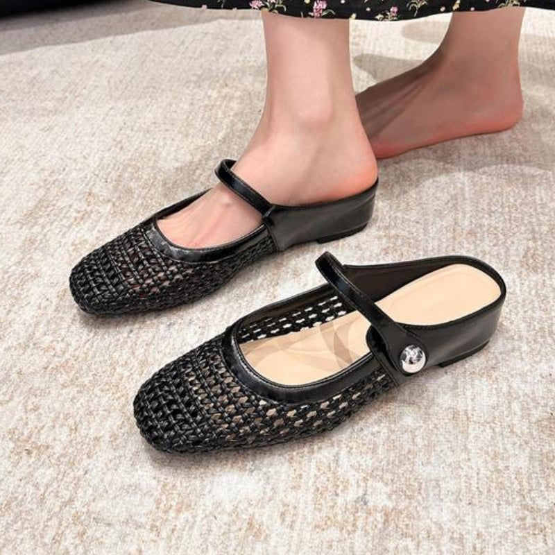 Femmes Mule Plates Tissées Orthopédique