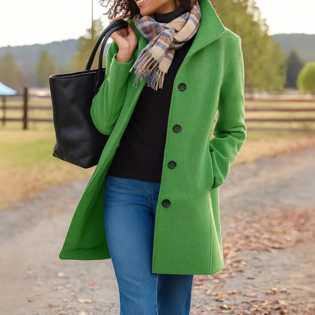 Manteau d'hiver femme | Coupe classique, boutons | Élégant