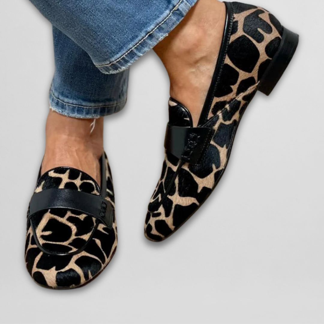 Women loafers animal print coupe standard semelle souple