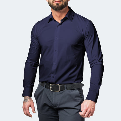 Chemise Homme Boutons | Blanc, Stretch Sans Repassage