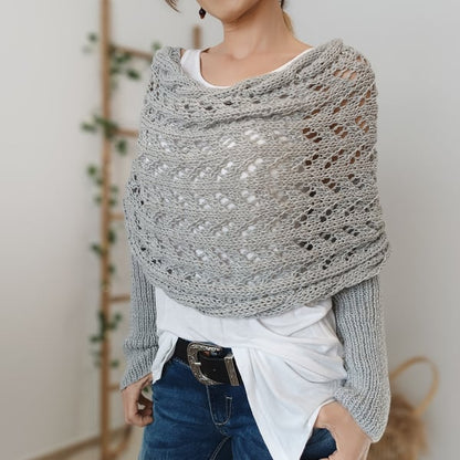 Écharpe femme tricot double manches châle hiver longue 260 cm