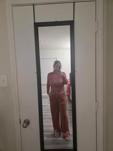 Pantalon velours femme taille haute plissé