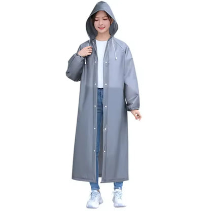Imperméable Long Unisexe Adulte à Capuche Léger Pliable Coupe Vent