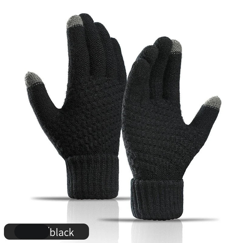 Gants hiver femme maille tactile unisexe pleins doigts chauds