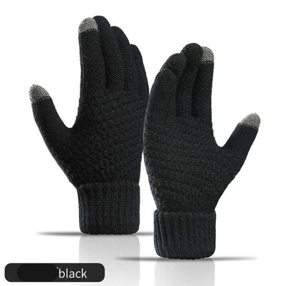 Gants hiver femme maille tactile unisexe pleins doigts chauds