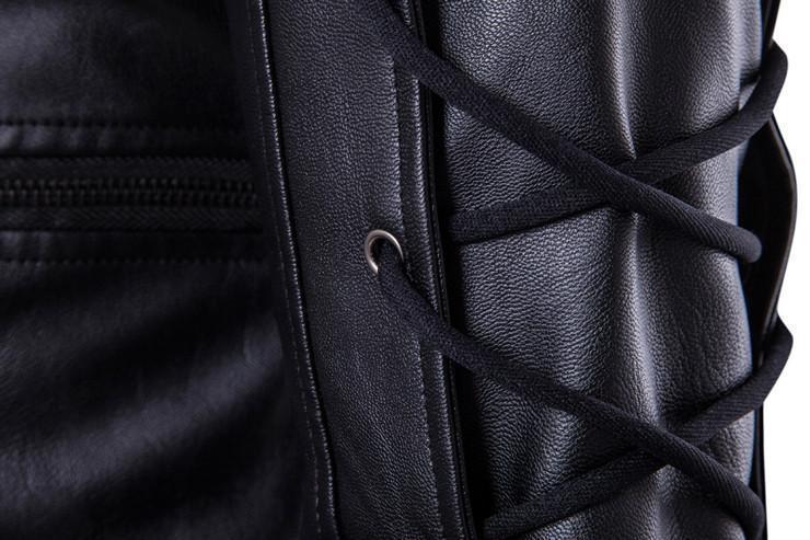 Veste de moto homme - cordon de serrage - fermetures boucle - style décontracté