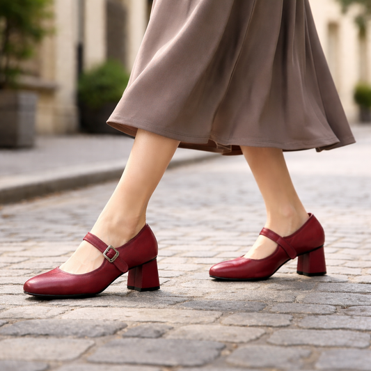 Chaussures Mary Jane pour femmes | Talon bloc, boucle en cuir | Confort ajusté
