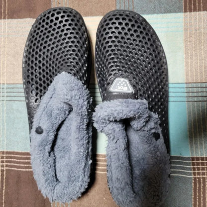Chaussons femme hiver mules fourrées chaudes semelle épaisse EVA