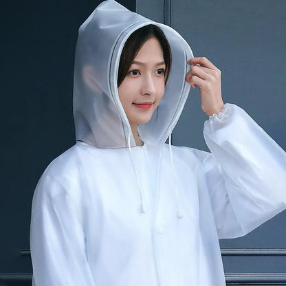 Imperméable Long Unisexe Adulte à Capuche Léger Pliable Coupe Vent