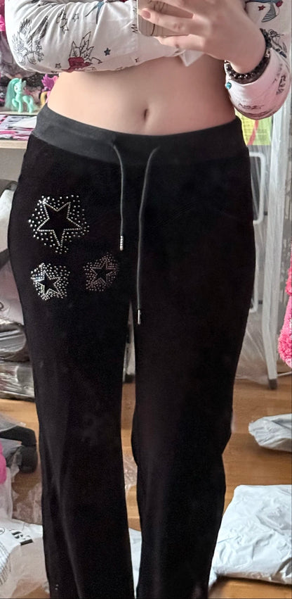 Pantalon velours femme taille basse gothique