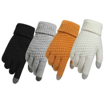 Gants hiver femme maille tactile unisexe pleins doigts chauds