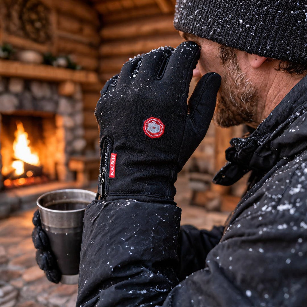 Gants chauffants électriques tactiles hiver avec doublure polaire et grip silicone