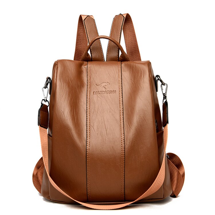 Reppu pour femmes | Cuir, antivol, vintage | Noir