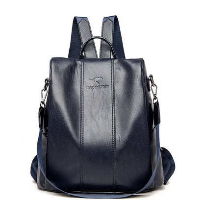 Reppu pour femmes | Cuir, antivol, vintage | Noir