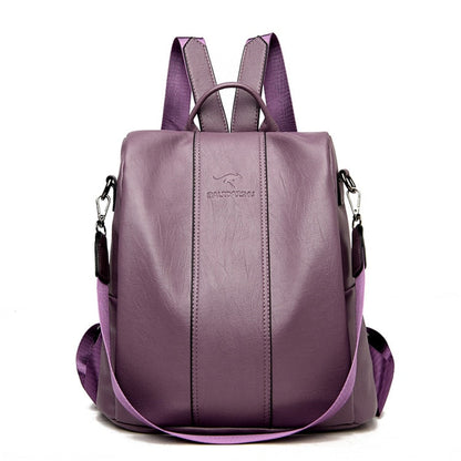 Reppu pour femmes | Cuir, antivol, vintage | Noir