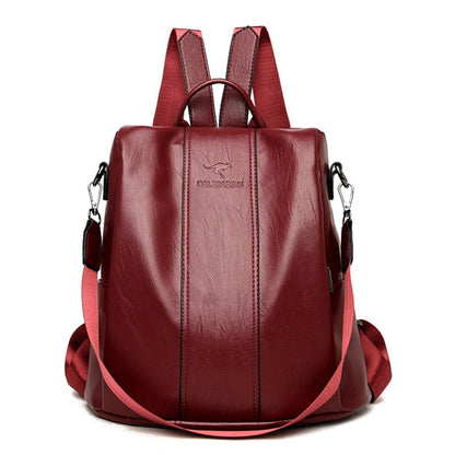 Reppu pour femmes | Cuir, antivol, vintage | Noir
