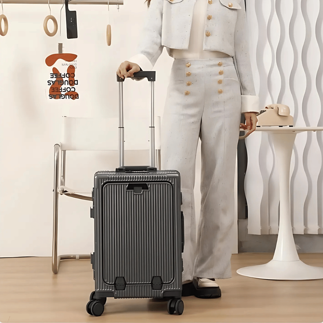 Valise de cabine rigide | Poche frontale, serrure TSA, port USB