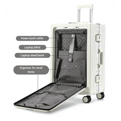 Valise de cabine rigide | Poche frontale, serrure TSA, port USB