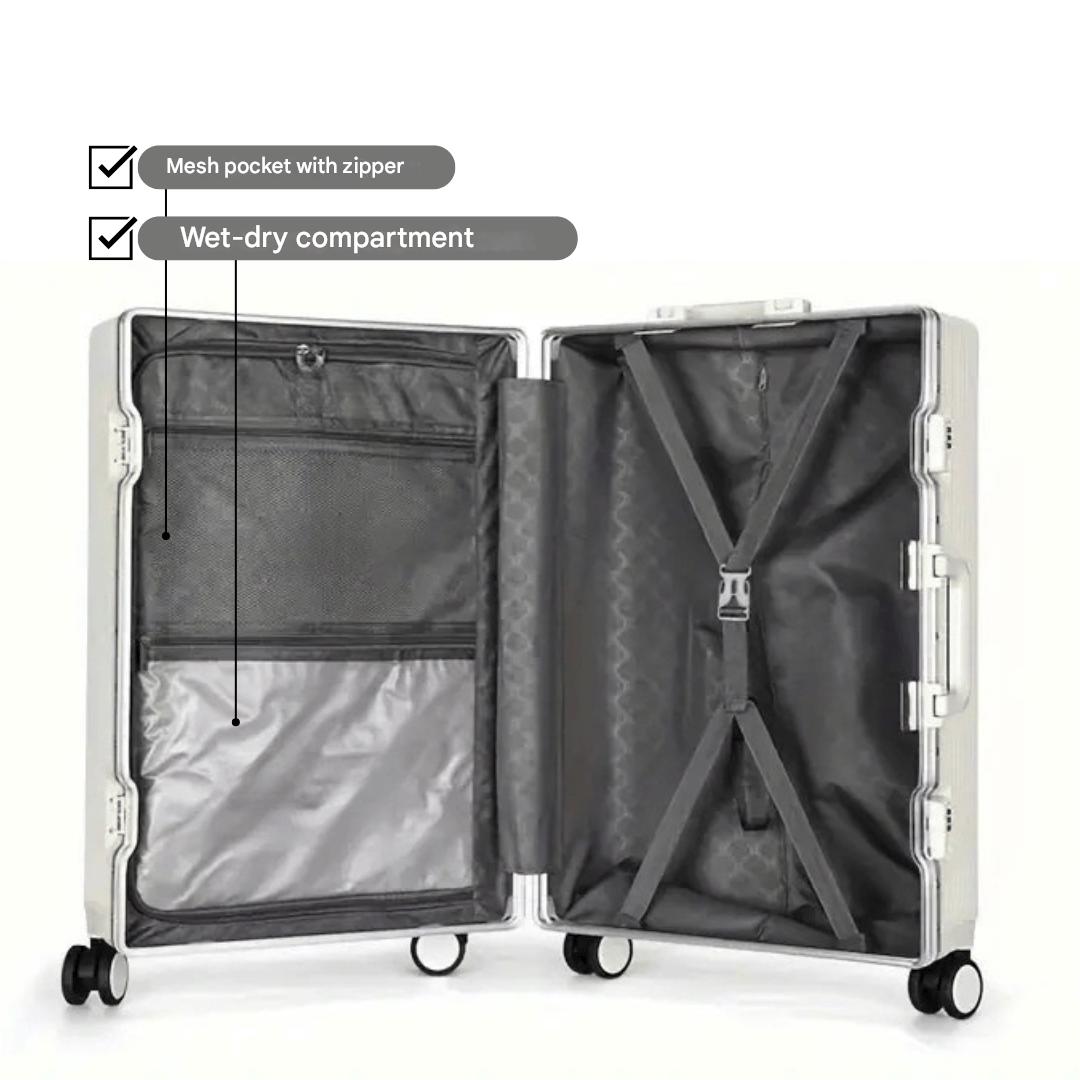Valise de cabine rigide | Poche frontale, serrure TSA, port USB
