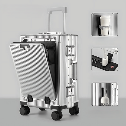Valise de cabine rigide | Poche frontale, serrure TSA, port USB