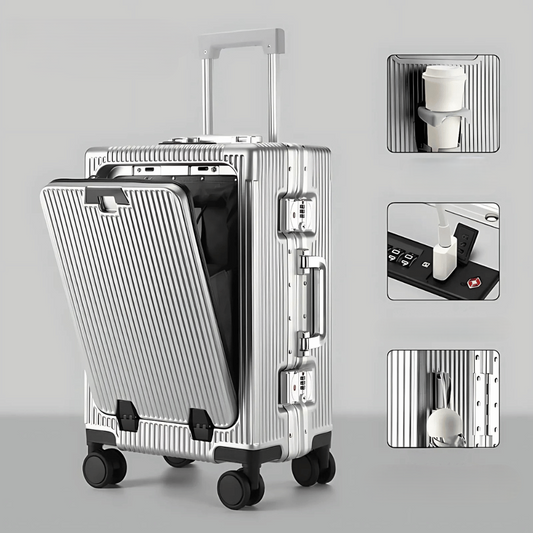 Valise de cabine rigide | Poche frontale, serrure TSA, port USB