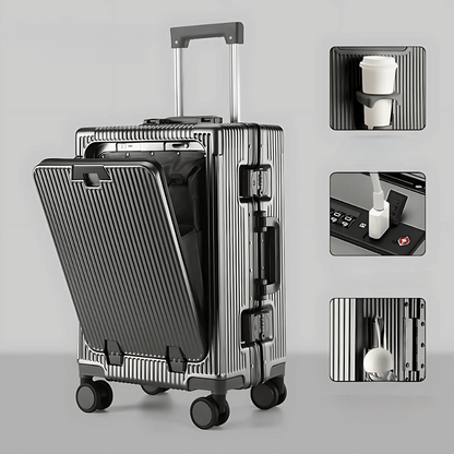 Valise de cabine rigide | Poche frontale, serrure TSA, port USB