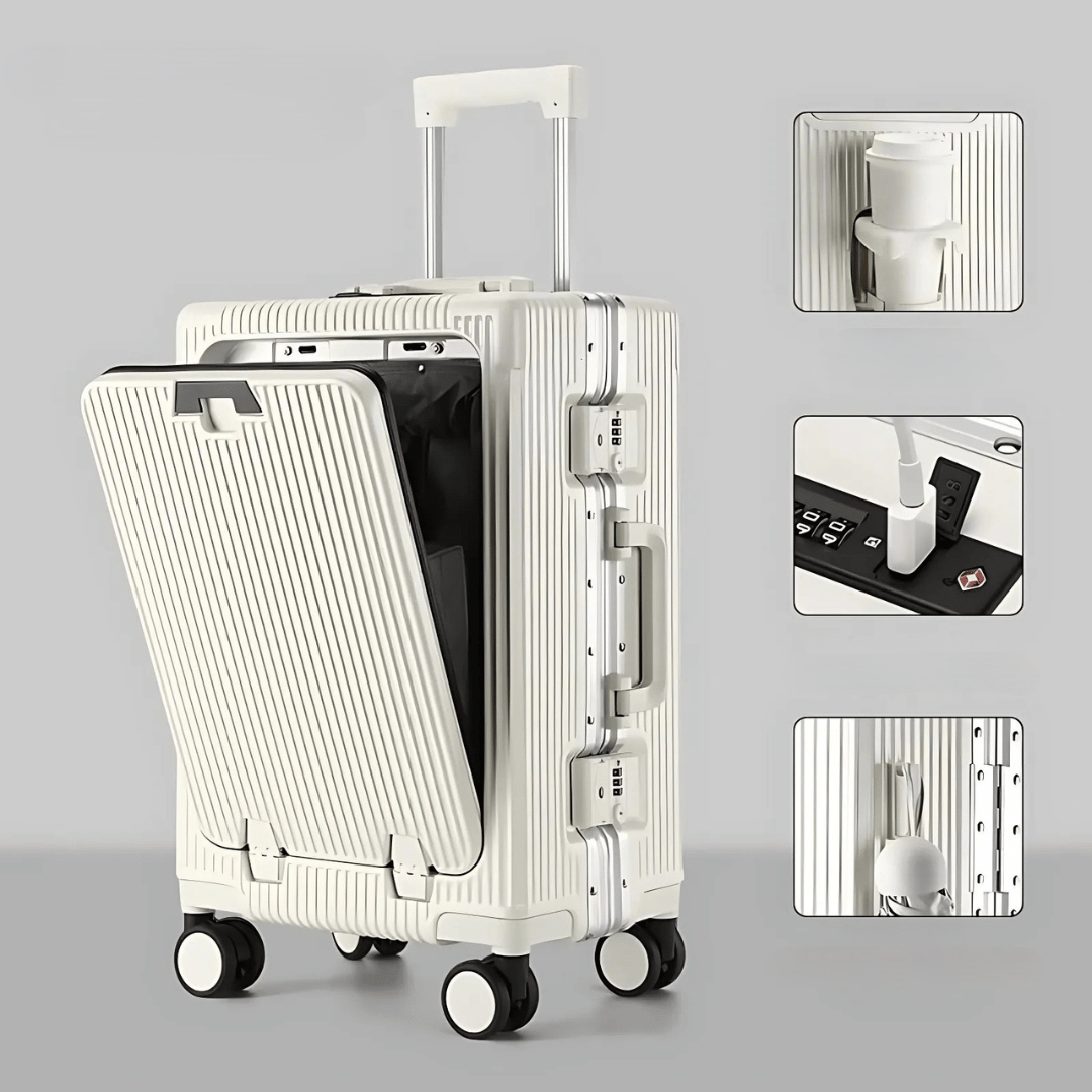 Valise de cabine rigide | Poche frontale, serrure TSA, port USB