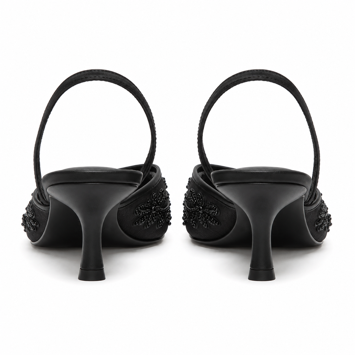 Rose Heels | Pearl Details, Mid Heel | Women’s Evening Shoes
